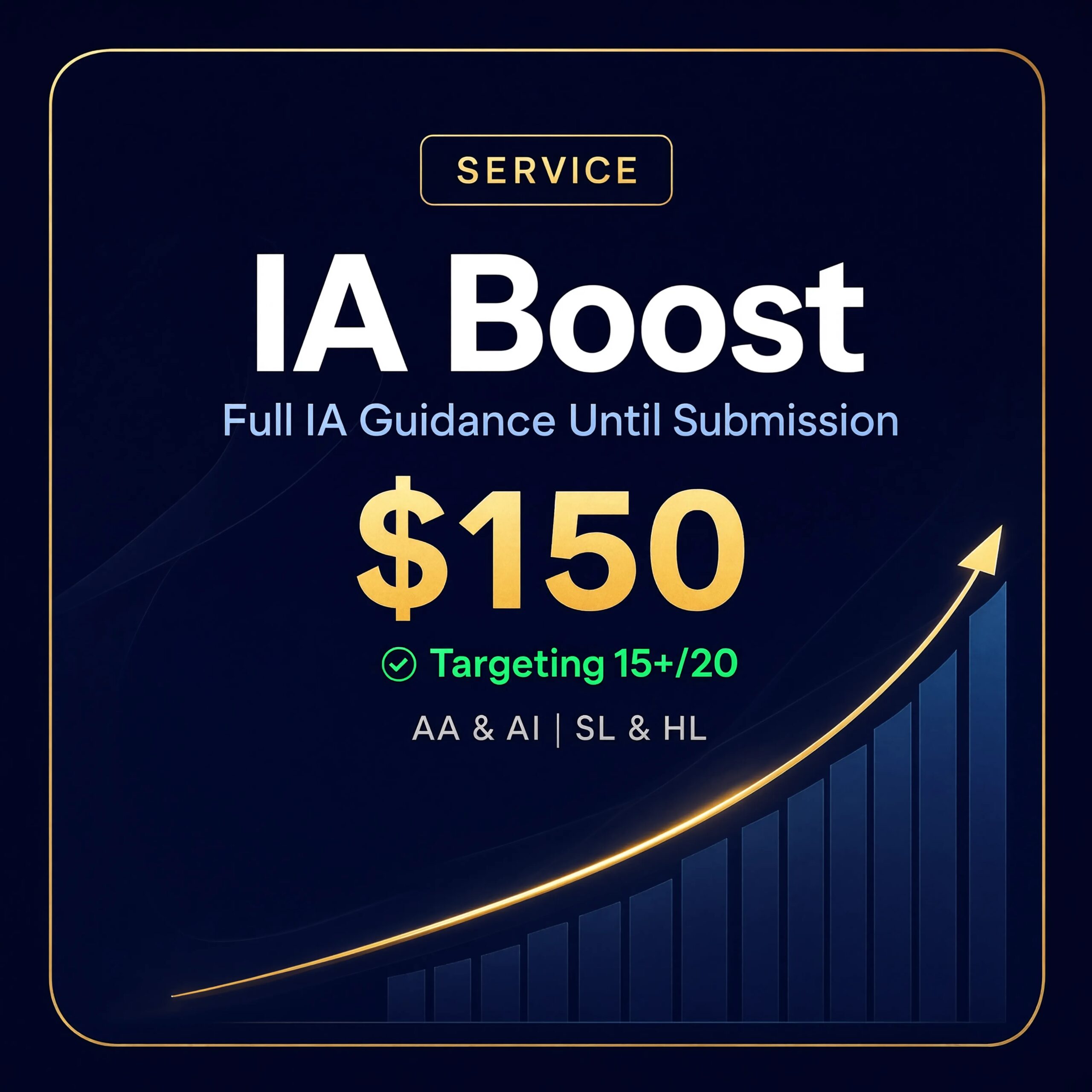 IA Boost service — Full IB Math IA guidance and feedback until submission
