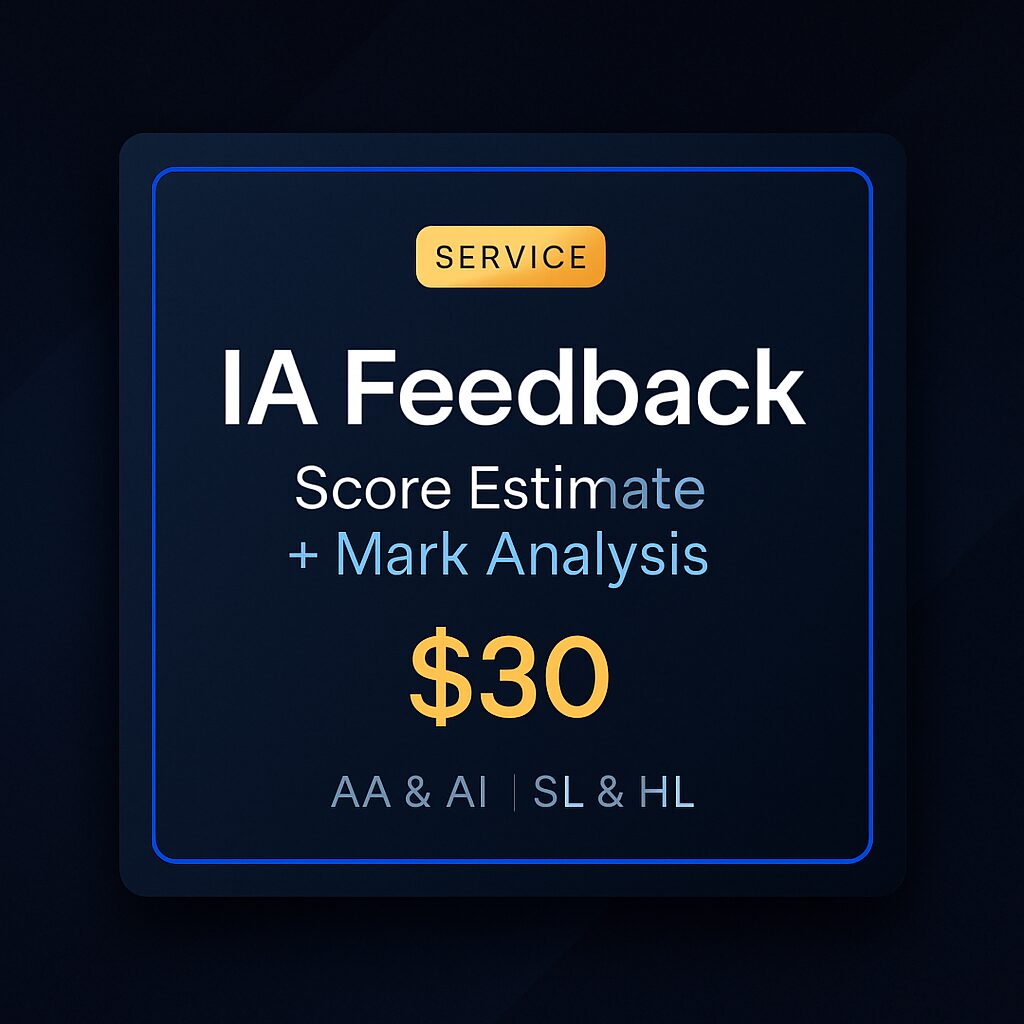 IA Feedback service — IB Math IA score estimate and mark analysis